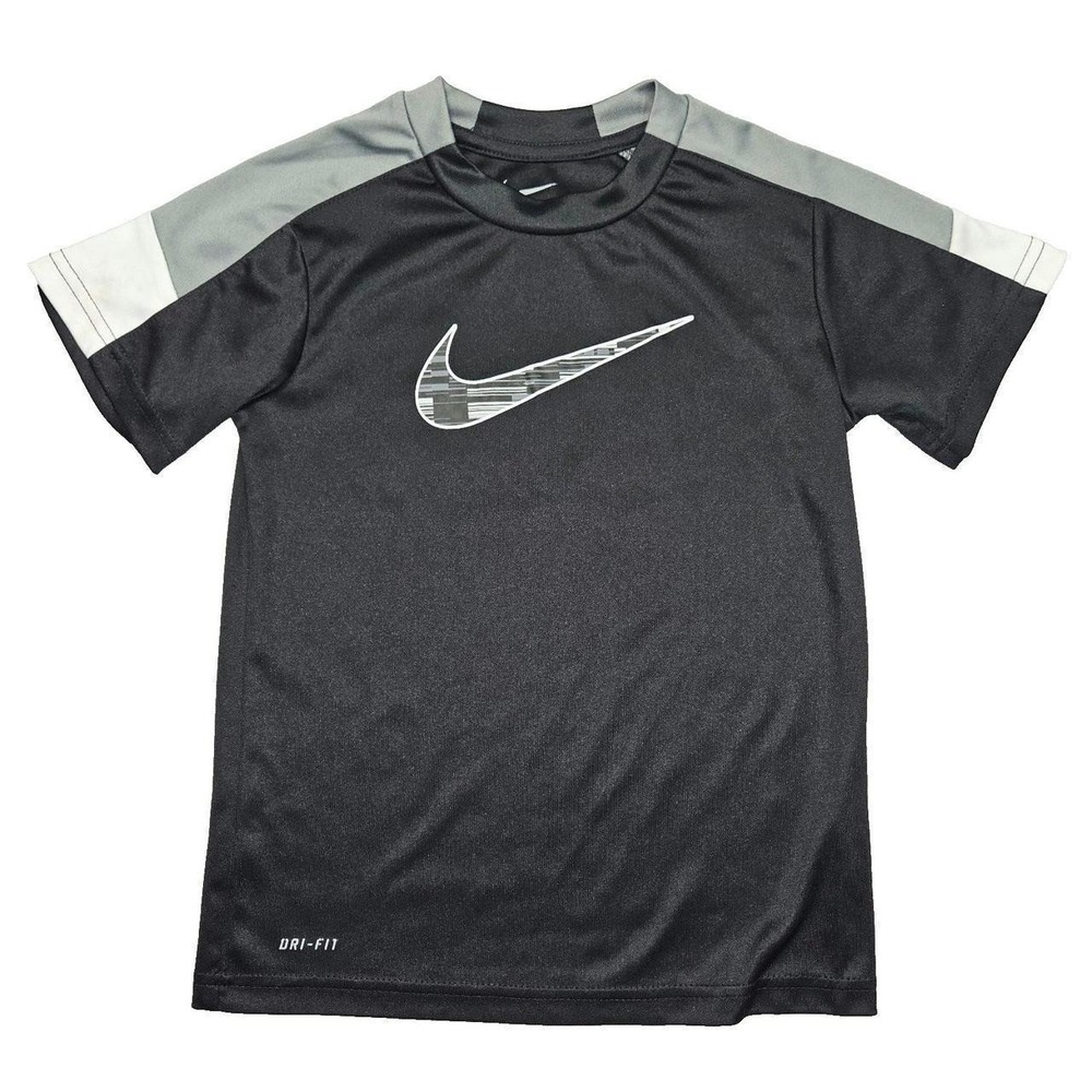 Nike Dri-FIT Athletic Shirt Black Grey Swoosh Logo Sz 7 L/G